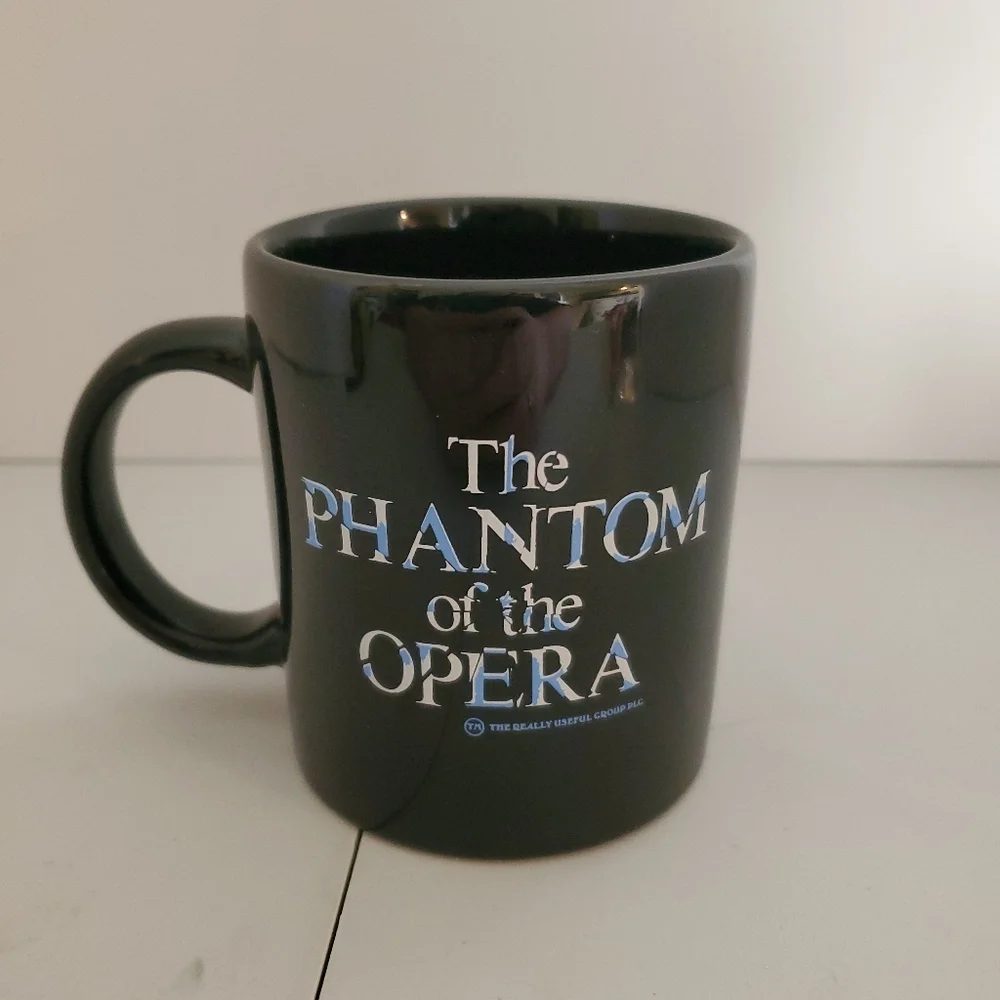 Vintage Phantom of the Opera Black Coffee Mug 1986 - Picture 4 of 11